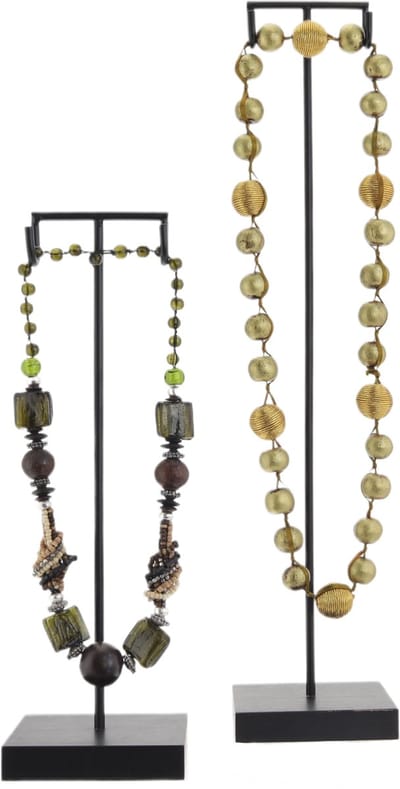 Behave Atelier Noir - Decoratieve Ketting Standaard - Incl. Handgemaakte Kettingen - Luxe Woondecoratie - Boho Ibiza/Balinese stijl - 30 cm & 45 cm