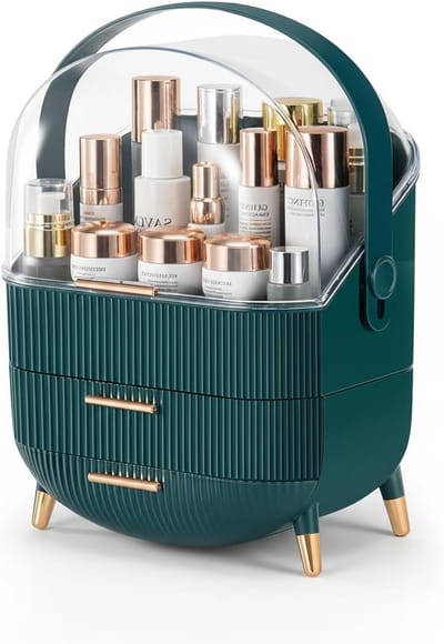 Transparante Makeup Organizer met Twee Niveaus voor Cosmetica, Ideaal voor Badkamer, Slaapkamer en Reizen, Perfect voor Huidverzorging en Make-up Accessoires