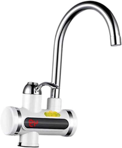 Doorstroomboiler Kraan - Directe Verwarmer Keuken - Direct Warm Water - LED Temperatuur Display - 28cm Hoogte - Wit