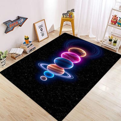 3D Heelal Ruimte Melkweg Planeet Ster Tapijt Vloerkleed voor Huis Woonkamer Slaapkamer Bank Deurmat Decor, Kindergebied Vloerkleed Antislip Vloermat 50X80CM