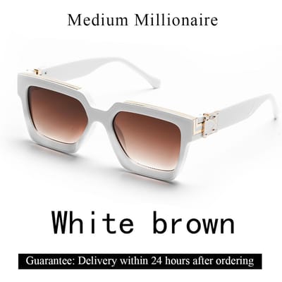 Ruiao Retro Zwart Miljonair Shades Luxe Zonnebril 2024 Voor Heren Designer Beroemd Merk Vierkant Zonnebril Man Vrouw Zonnebril Ships within 24h