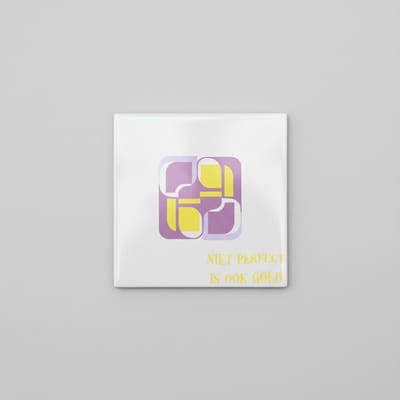 Niet Perfect Is Ook Goed Quote Tegel – Minimalistische Abstracte Wanddecoratie – 15 x 15 cm Keramische Tegel