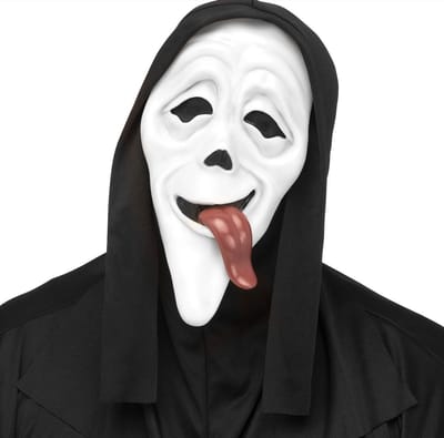 Scary Movie Masker - Wazzup Ghost Face Mask - Uit de Film - Officieel - Gelicenseerd - Collectors Item - Scream - Ghostface - Halloween Kostuum (Alleen Masker)