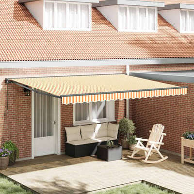 vidaXL Zijde Frame Geel en Wit 450 × 300 cm Polyester met PU-coating