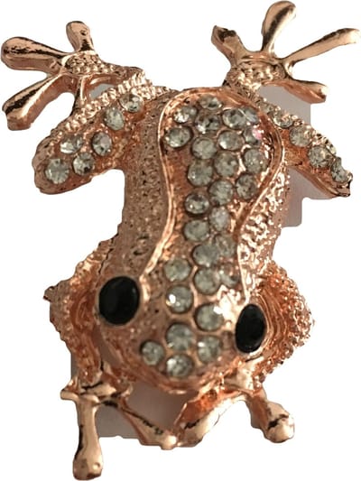 Petra's Sieradenwereld - Broche kikker rosekleurig (124)