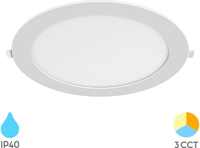 Braytron - LED Inbouw Paneel Rond - 229mm - 18W 1760lm - 3000K/4000K/6000K - CCT - Wit | Zaagmaat 205mm