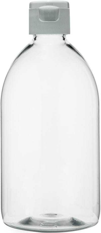 Lege plastic fles 500 ml PET transparant - met witte ribbeldop - set van 10 stuks - navulbaar - Leeg