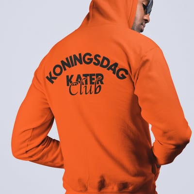 Oranje Koningsdag Hoodie Koningsdag Kater Club - MAAT XS - Feestkleding & Carnavalskleding