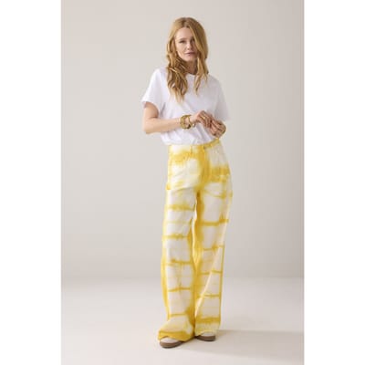 Summum Woman Wideleg Cavalry Lyocell Twill Yellow Maat: 32 | Wijde Broeken Outlet | Dames | Geel