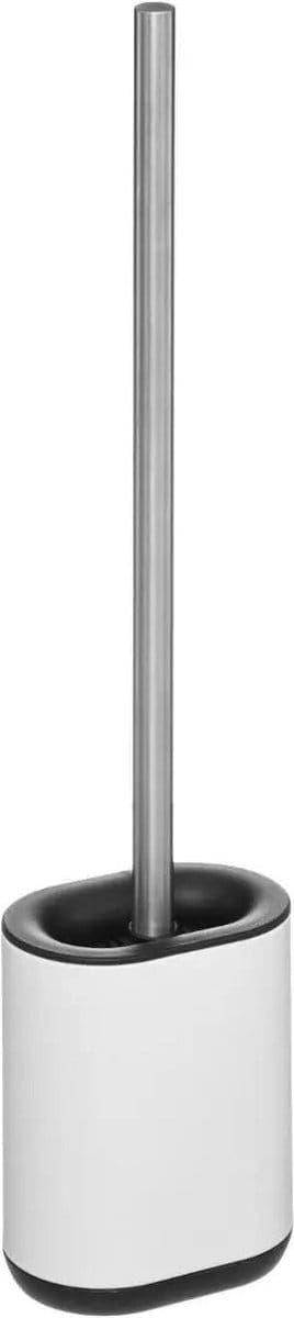 5five WC-/toiletborstel met houder - plat - wit - polypropyleen - 53 cm