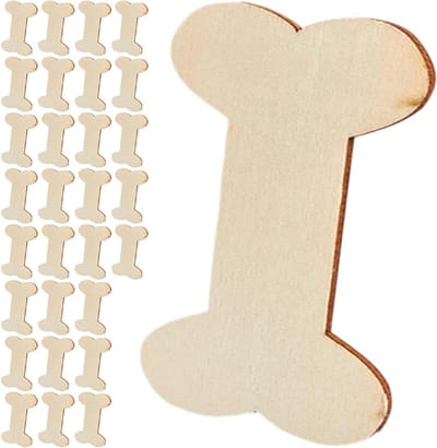 Houten Hondenbotjes - Houtsnijwerk Knutselhout - DIY Knutselprojecten - Glad Beschilderbaar Oppervlak - 11 x 5.5 cm - Khaki