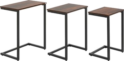 HOMCOM Beistelltisch-Set mit Stahlrahmen 839-608V00