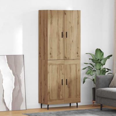 vidaXL - Highboard - 2 - st - Artisan - Eiken - 69,5 - x - 34 - x - 180 - cm - Bewerkt - hout