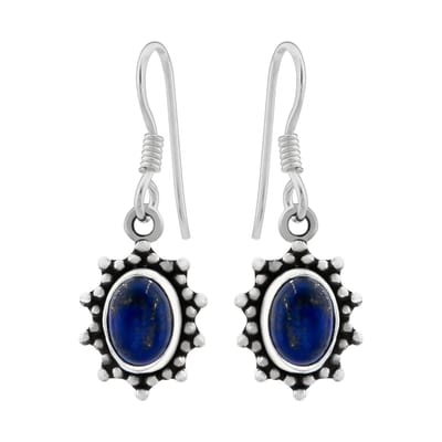 WeLoveSilver - zilveren oorhangers dames - lapis lazuli - 925 zilver