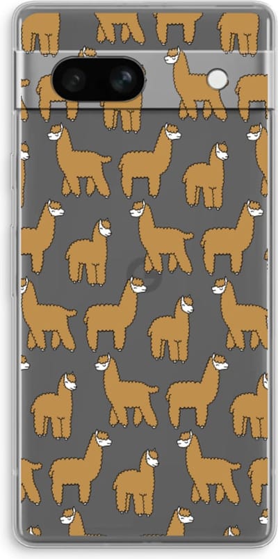 Case Company® - Hoesje geschikt voor Google Pixel 7A hoesje - Alpacas - Soft Cover Telefoonhoesje - Bescherming aan alle Kanten en Schermrand