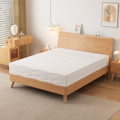 OKWISH Pocketvering Matras 120x200 cm - 7 Zones - H3 H4 - Afneembare Wasbare Hoes - 20 cm Hoog - Wit Grijs
