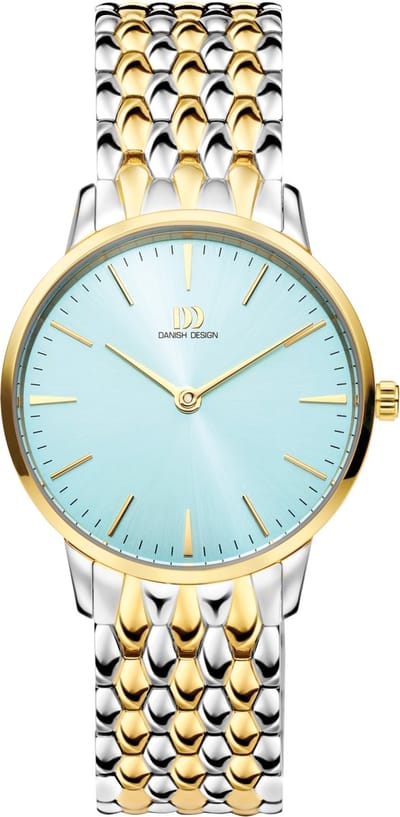 Danish Design Akilia LINK - Horloge Dames - Multi/Blauw - Analoog - 32 mm - Rond - Luxe - RVS
