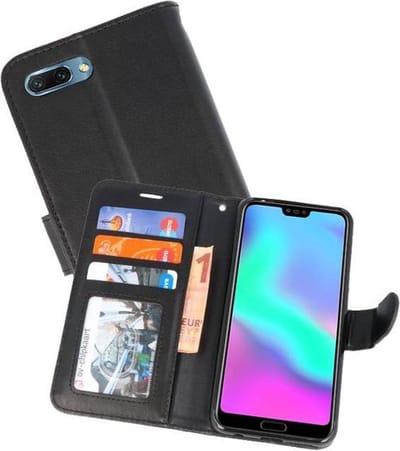 Wallet Cases Hoesje Geschikt voor Honor 10 Zwart