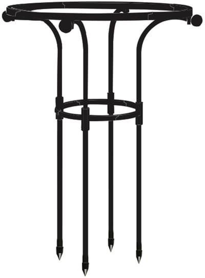 Mmgoqqt Plantensteun - Rankensteun - Rozensteun Tuinrankensteun Zwart voor Rozen Binnenpotten Tomaten Groenten-- Zwart -Hoogte 65CM Cirkel Diameter 28CM