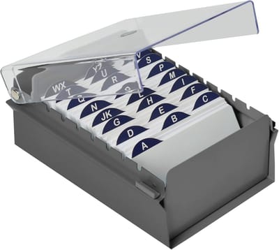 Kaart File Houder Organisator voor 3x5 Indexkaarten met Stevige Basis en Transparant Deksel