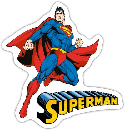 Superman Super Held Pose Sticker maat S (10 x 10 cm)