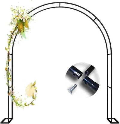 Rozenboog Metaal - Tuinboog Klimplant - Decoratieve Tuin Doorgang - Verzinkte Stevige Buis - 1.4 x 2.3 m - Wit