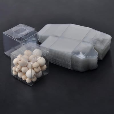 Set van 50 Transparante Geschenkdozen 5 x 5 x 5 cm - Plastic Vierkante Dozen voor Bruiloften, Feestjes en Cadeaus