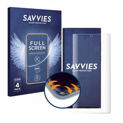 Savvies - Screenprotector voor Samsung Galaxy S22 Ultra 5G - Folie Beschermfolie transparant volledig dekking 4 Stuks