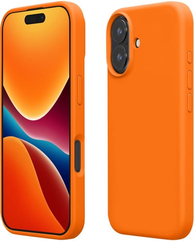 kwmobile telefoonhoesje geschikt voor Apple iPhone 16 Plus - Hoesje met siliconen coating - Smartphone case in fruitig oranje
