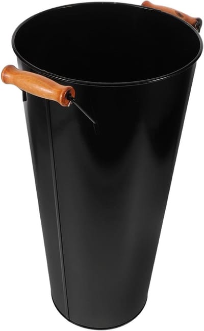 Houtopslag Container - Houtdrager Binnen - Haardhout Opslag - Ruime Capaciteit - 40 x 24.5 cm - Zwart