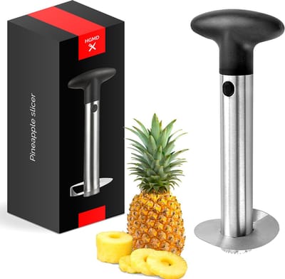 HGMD Ananassnijder - Pineapple Slicer Cutter - Ananas Snijder Schiller - Ananasboor Ananasschiller - RVS - Vaatwasser bestendig - Tijdbesparende snijder