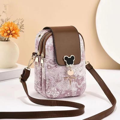 Kleine Dames Tas Herfst Nieuwe Stijl Meerlaagse Schoudertas Schuin Overkruis Mobiele Telefoontas Draagbare Dames Tas . brown