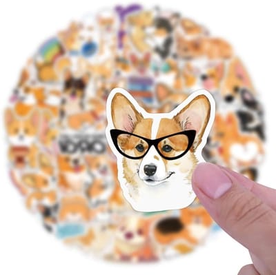 Schattige hondenstickers voor kinderen en tieners - 100 waterdichte cartoon dierenstickers voor skateboard, fiets, auto en laptop