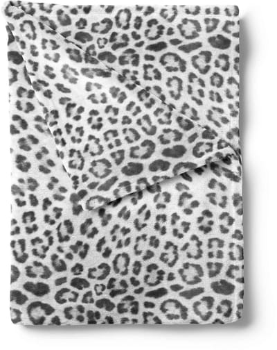 Zohome Plaid Snow-Leopard - Warme deken voor op de bank - Zacht - 140x200 - Grijs