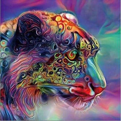 Diamant Schilderij Borduurwerk Luipaard Dier Kruissteek Wilde Dieren Landschap Strass Handwerk 30x30CM brown