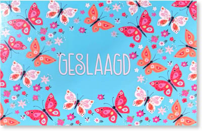 Geslaagd Wenskaart - 12 x 17 cm - gevouwen kaart Inclusief envelop