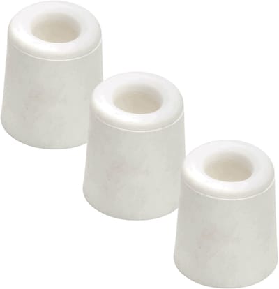 Benson Deurbuffers / deurstoppers rubbers - 3x - wit - 30 x 30 mm - met schroefbevestiging