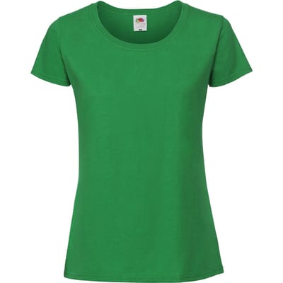 Fruit Of The Loom Vrouwen / Dames Fit Ringgesponnen Premium Tshirt (Kelly Groen)