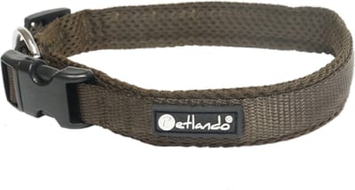 Petlando Hondenhalsband Mesh Mokka - Klikhalsband - Xs 35-40x2 Cm