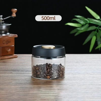 Koffiebonen vacuüm gesealde pot, transparante glazen voedselopbergpot, huishoudelijke vochtbestendige en luchtdichte container white