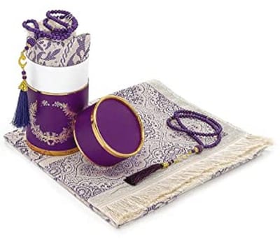 Moslim Gebedskleed en Kralen in Elegante Geschenkdoos - Zacht en Compact