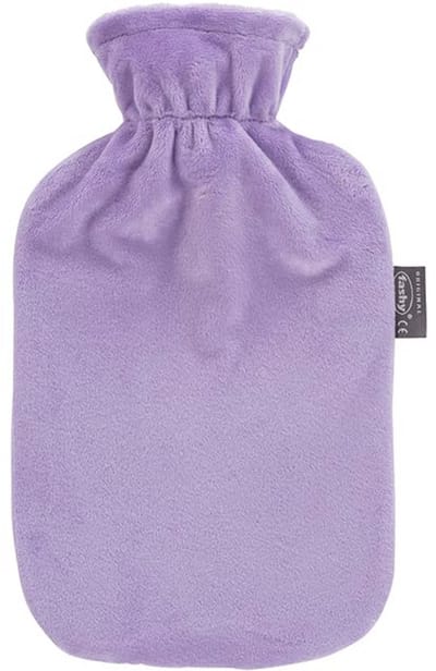 Warmwaterkruik met fleece hoes - 2 liter, lila
