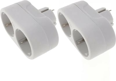 Benson Stopcontact Splitter - 5x stuks - duo - wit - randaarde - stopcontactsplitters