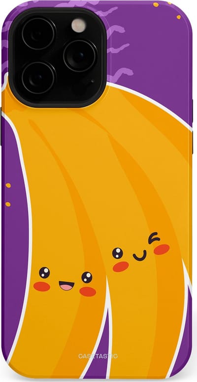 Casetastic hoesje geschikt voor Apple iPhone 13 Pro Max - MagSafe - Dubbellaagse bescherming - Blije Banaan - Fashion Case - Lavendel Geel