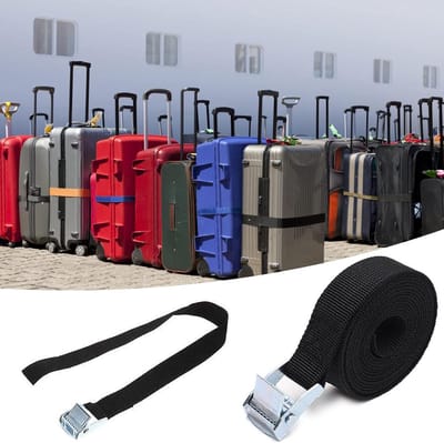 Spanriemen - Sjorbanden Bevestigingsriemen - Bagage Vastzetten - Metalen Gesp - 25 mm x 1 m - Zwart