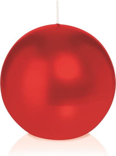 Trend Candles Bolkaars glad - rood - 8 cm - 25 branduren - ronde kaarsen