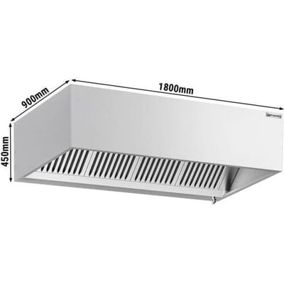 GGM Gastro Induktions-Kastenhaube - 1800mm - ohne Motor - mit Filter & Licht