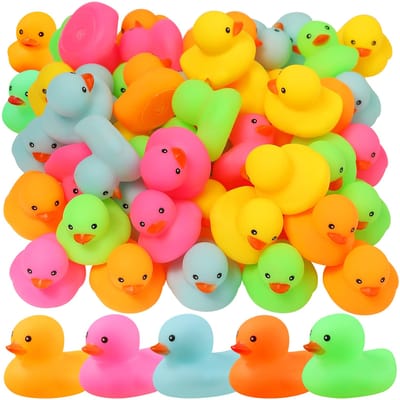 306090120Pièces Mini Jouet Canard en Caoutchouc Coloré Petit Multicolore Couine et Flotte Petits Canards en Gros Canards Cadeaux d'Anniversaire