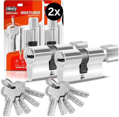 Sluitcilinder Set - Deurslot Cilinders - Veilige Toegang - Gelijksluitend 10 Sleutels - 80mm 40/40 - Metaal Glanzend