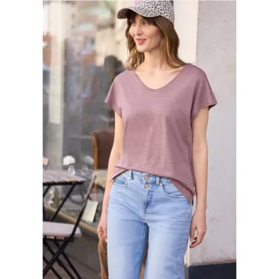 Shirt met hangende schouder in jersey